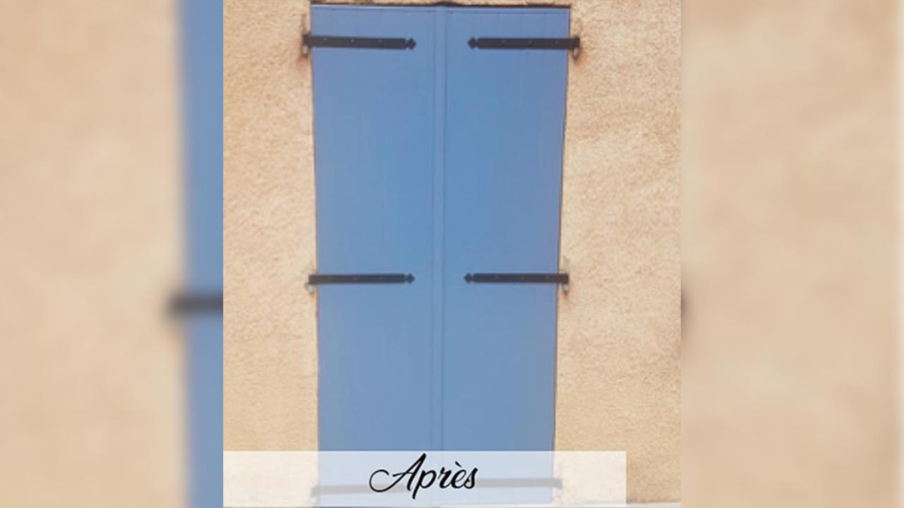 volet bleu après